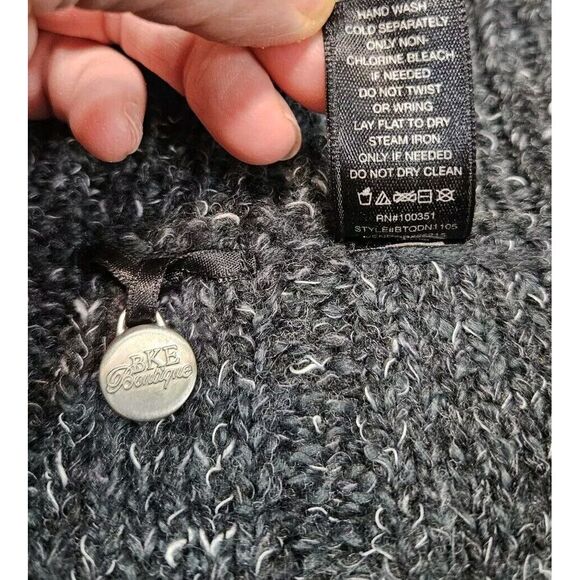 BKE Boutique Womens Large 2-tone Knit Cardigan With Faux Fur Trim - Picture 5 of 6